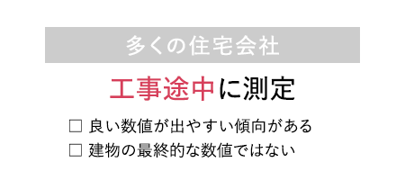 多くの住宅会社 工事途中に測定