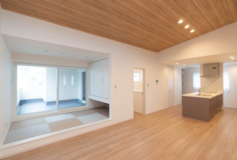 Ｎ様邸　採光が良く家族のプライバシーが守られた2階リビング+勾配天井の邸宅